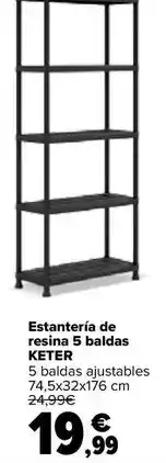 Carrefour Keter - estanteria de resina 5 baldas oferta