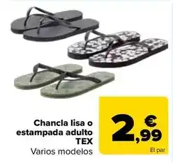 Carrefour Tex - chancla lisa o estampada adulto oferta