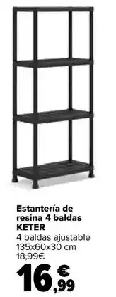 Carrefour Keter - estanteria de resina 4 baldas oferta