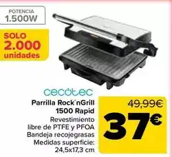 Carrefour Cecotec - parrilla rock' ngrill 1500 rapid oferta
