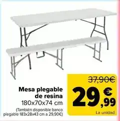 Carrefour Mesa plegable de resina oferta