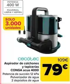 Carrefour Cecotec - aspirador de colchones y tapicerias conga acua 4000 oferta