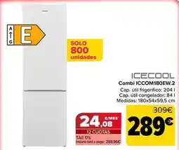Carrefour Icecool - combi iccom180ew.2 oferta