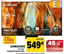 Carrefour Samsung - tv 55 tq55qn74fatxxc oferta
