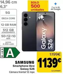 Carrefour Samsung - smartphone libre galaxy s26 oferta