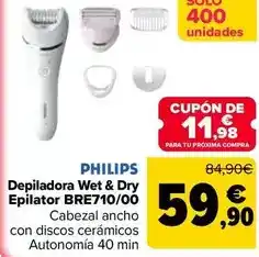 Carrefour Philips - depiladora wet & dry epilator bre710/00 oferta