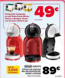 Carrefour Delonghi - cafetera de capsulas mini me edg305.wr, ed305 o kp123h oferta