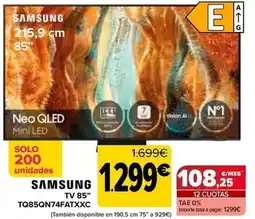 Carrefour Samsung - tv 85 tq85qn74fatxxc oferta