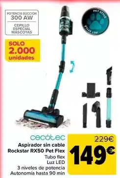 Carrefour Cecotec - aspirador sin cable rockstar rx50 pet flex oferta