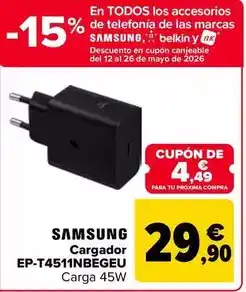 Carrefour Samsung - cargador ep-t4511nbegeu oferta