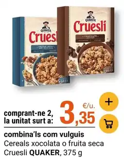 BonpreuEsclat Quaker - cereales xocolata o fruita seca oferta