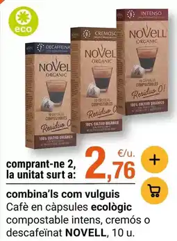 BonpreuEsclat Organic - cafè en càpsules ecológic compostable intens, cremos o descafeïnat oferta