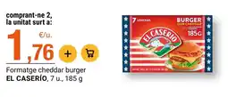 BonpreuEsclat El caserío - formatge cheddar burger oferta