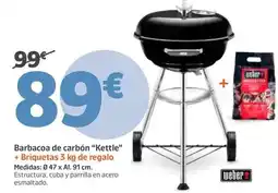 Jardiland Barbacoa de carbón kettle + briquetas de regalo oferta