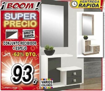 Muebles Boom Conjunto REcibidor + Espejo oferta