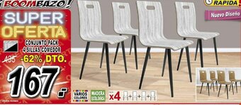 Muebles Boom Conjunto Pack 4 Sillas Comedor oferta