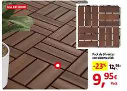 Bauhaus Pack de 5 losetas con sistema click oferta