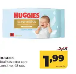 Alimerka HUGGIES Toallitas extra care sensitive, 48 uds. oferta