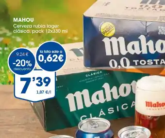 MAHOU Cerveza rubia lager clásica