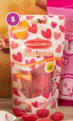 Supermercados Plaza MIGUELÁÑEZ Corazones de golosina sabor cereza oferta