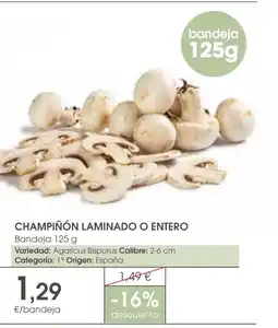 Supermercados Plaza Champiñón laminado o entero oferta