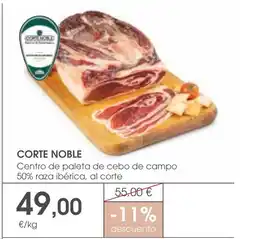 Supermercados Plaza CORTE NOBLE Centro de paleta de cebo de campo 50% raza ibérica, al corte oferta
