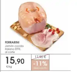 Supermercados Plaza FERRARINI Jamón cocido italiano EFFE, al corte oferta
