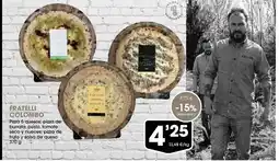 Supermercados Plaza FRATELLI COLOMBO Pizza 5 quesos; pizza de burrata, pesto, tomate seco y nueces; pizza de trufa y salsa de queso oferta