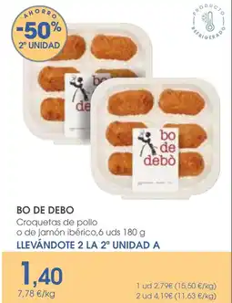 Supermercados Plaza BO DE DEBO Croquetas de pollo o de jamón ibérico,6 uds oferta