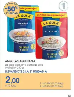 Supermercados Plaza ANGULAS AGUINAGA La gula del Norte gambas ajillo o al ajillo oferta