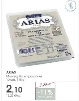 Supermercados Plaza ARIAS Mantequilla en porciones oferta