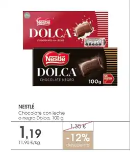 Supermercados Plaza NESTLÉ Chocolate con leche o negro Dolca oferta