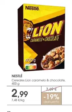 Supermercados Plaza NESTLÉ Cereales Lion caramelo & chocolate oferta
