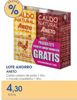 Supermercados Plaza ANETO Caldo casero de pollo + cocido madrileño oferta