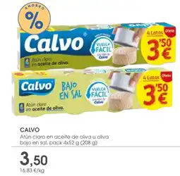 Supermercados Plaza CALVO Atún claro en aceite de oliva u oliva bajo en sal oferta