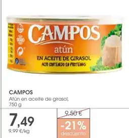 Supermercados Plaza Campos atún en aceite de girasol oferta