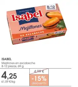 Supermercados Plaza ISABEL Mejillones en escabeche 8-12 piezas oferta