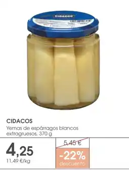 Supermercados Plaza CIDACOS Yemas de espárragos blancos extragruesos oferta