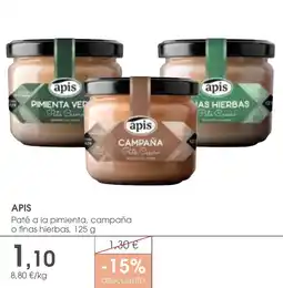Supermercados Plaza APIS Paté a la pimienta, campaña o finas hierbas oferta