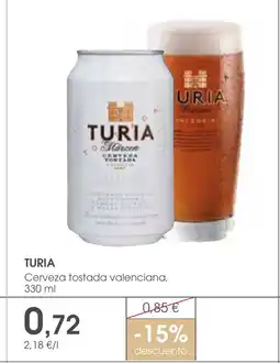 Supermercados Plaza TURIA Cerveza tostada valenciana oferta