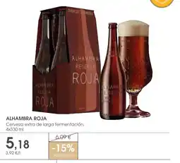 Supermercados Plaza ALHAMBRA ROJA Cerveza extra de larga fermentación oferta