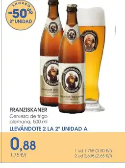 Supermercados Plaza FRANZISKANER Cerveza de trigo alemana oferta