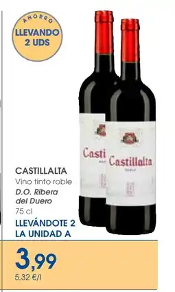 Supermercados Plaza CASTILLALTA Vino tinto roble D.O. Ribera del Duero oferta
