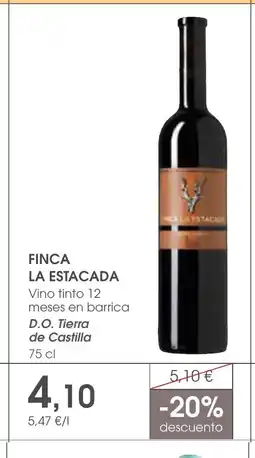 Supermercados Plaza FINCA LA ESTACADA Vino tinto 12 meses en barrica D.O. Tierra de Castilla oferta