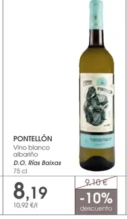 Supermercados Plaza PONTELLÓN Vino blanco albariño D.O. Rías Baixas oferta