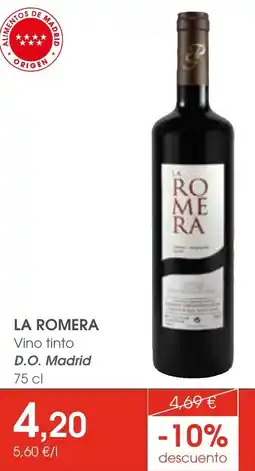 Supermercados Plaza LA ROMERA Vino tinto D.O. Madrid oferta