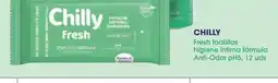 Supermercados Plaza CHILLY Fresh toallitas higiene íntima fórmula Anti-Odor pH5, 12 uds oferta