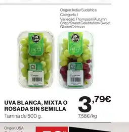 Supercor Uva blanca, mixta o rosada sin semilla oferta