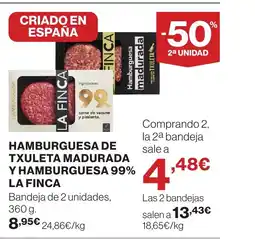 Supercor LA FINCA Hamburguesa de txuleta madurada y hamburguesa 99% oferta