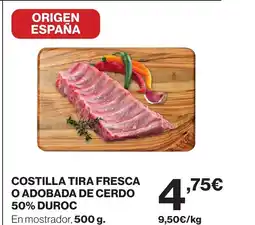 Supercor Costilla tira fresca o adobada de cerdo 50% duroc oferta